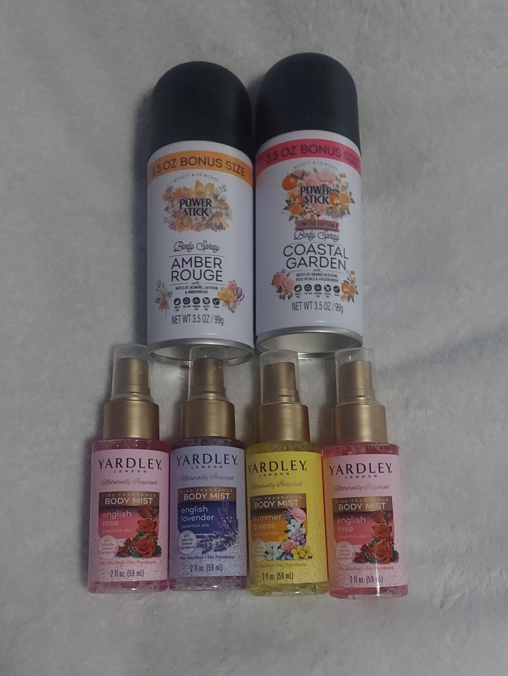 Yardley & Power Stick Mixed Scent Body Mists and Sprays - Pink & Yellow